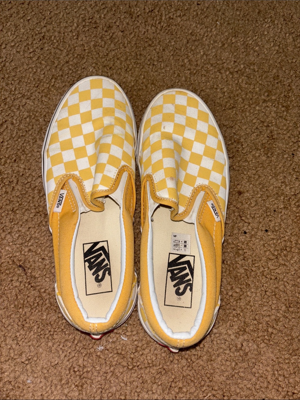 Vans Checkerboard Slip-On Sneakers - Yellow & White